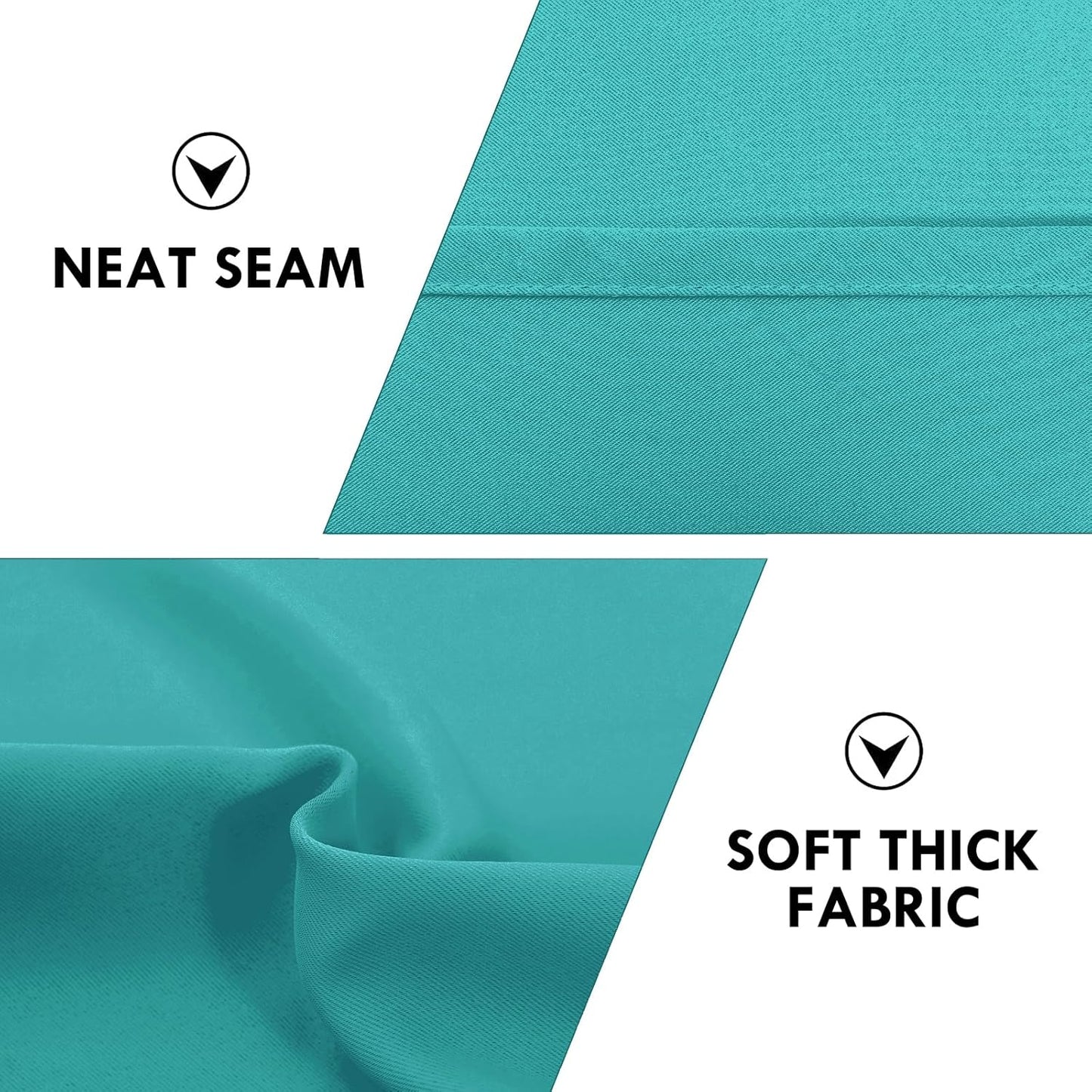 DWCN Blackout Curtains for Living Room Thermal Insulated, Energy Saving & Noise Reducing Bedroom Curtains, Peacock Blue, W 42x L 45 Inch, Set of 2 Rod Pocket Curtain Panels