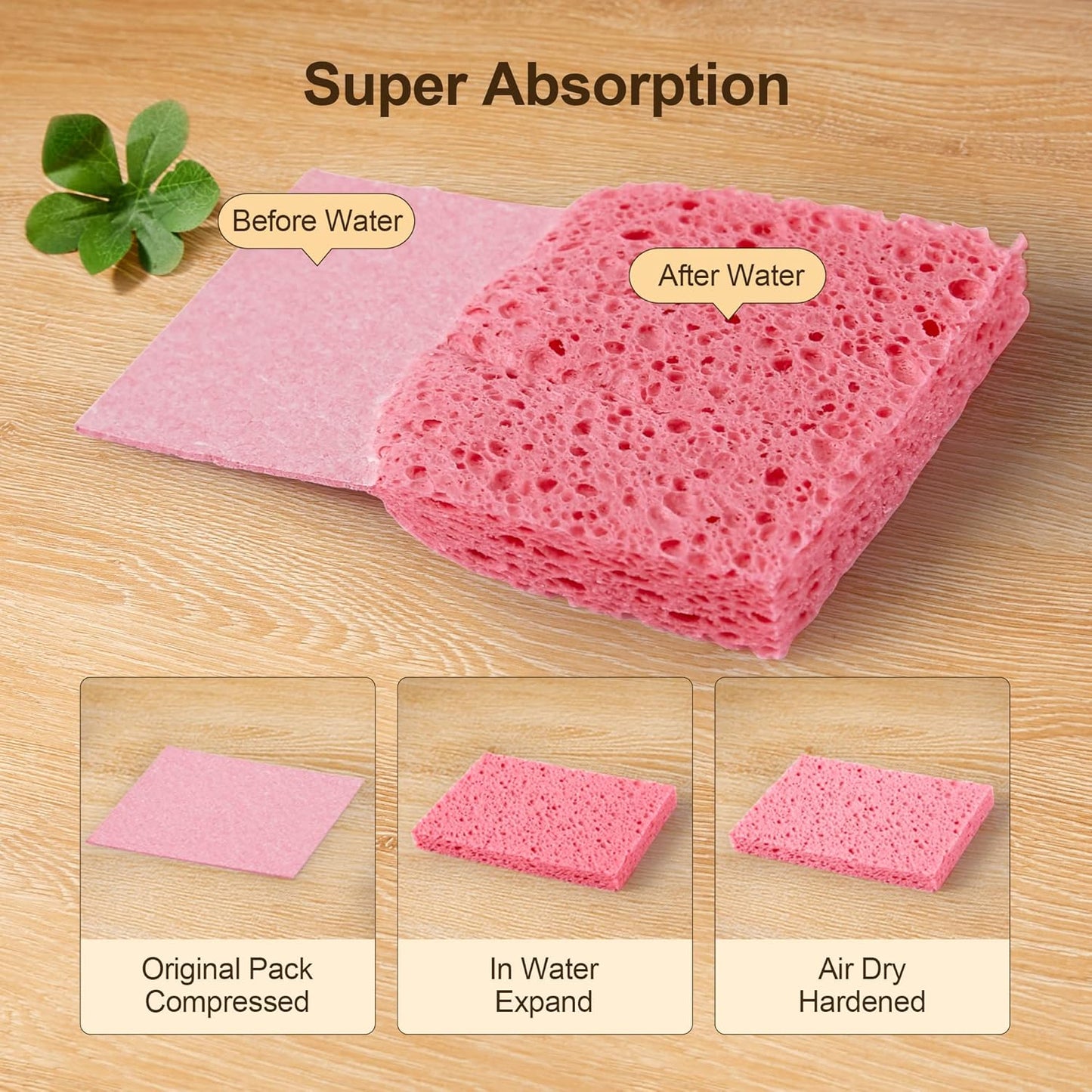 JOYMOOP Dish Sponge Scrubber, Cellulose Sponges Kitchen for Non-Scratch Washing Dishes, Household Cleaning Scrub Natural Sponge, Pack of 36 Colorful Sponges