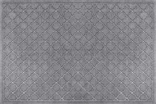 WaterHog Heavy Duty Doorway Mat, 4' x 6', Made in USA, Durable & Skid-Resistant Entryway Mat, Water-Trapping, Indoor/Outdoor Decorative Floor Covering, Cordova Collection, Medium Grey