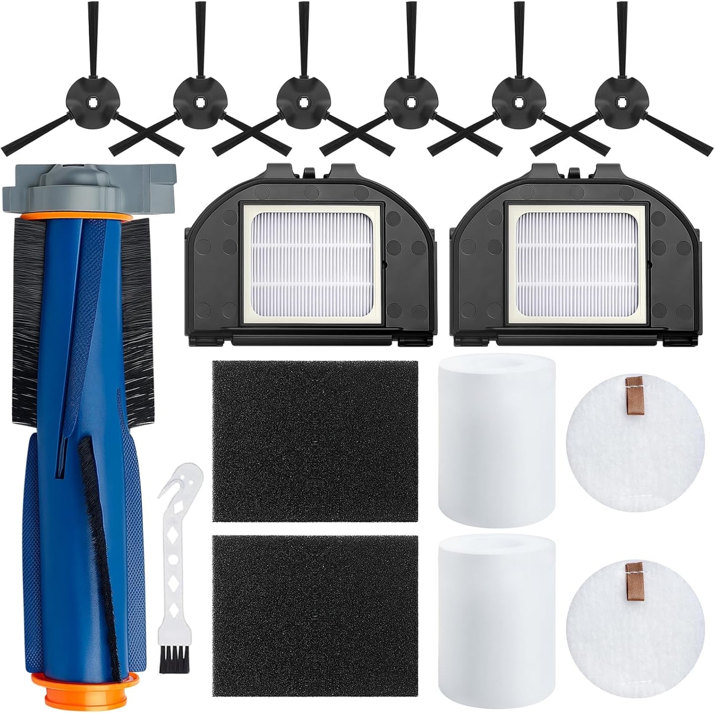 RV2310AE Replacement Parts for Shark RV2310AE AV2310AE RV2320S RV2300S Matrix UR2360S UR2350AE Robot Vacuum Cleaner 1 Brush Roller, 2 HEPA, 2 White Foam, 2 Black Foam, 6 Side Brushes