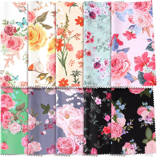 Sinmoe 20 Pcs Microfiber Cleaning Cloth Elegant Flower Design Microfiber Cloth Soft Multicolor Glasses Cleaner for Eyeglasses Camera Lens Cell Phone Screens Glasses, 6 x 6 Inches