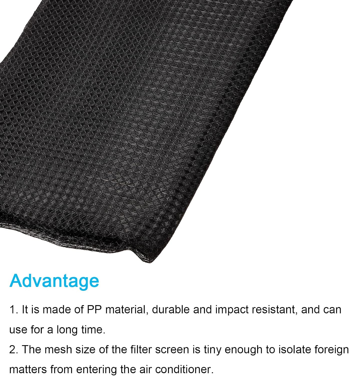 PATIKIL 47.2" x 78.7" Air Conditioner Air Filter Material, Plastic Dustproof Filtering Mesh Screen Replacement for Air Conditioning, Black