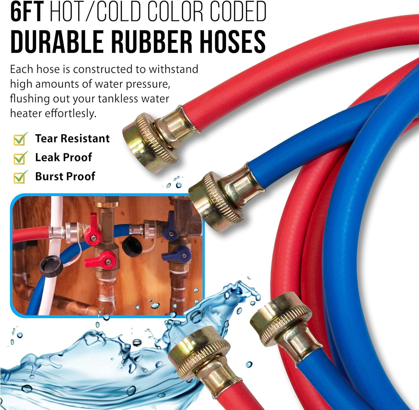 DrainX Tankless Water Heater Flush Kit Includes 4 Quarts of Eco Friendly and Powerful Liquid Descaling Solution for 4 Uses, 5 Gallon Bucket and 1/6HP Extra Strength Pump