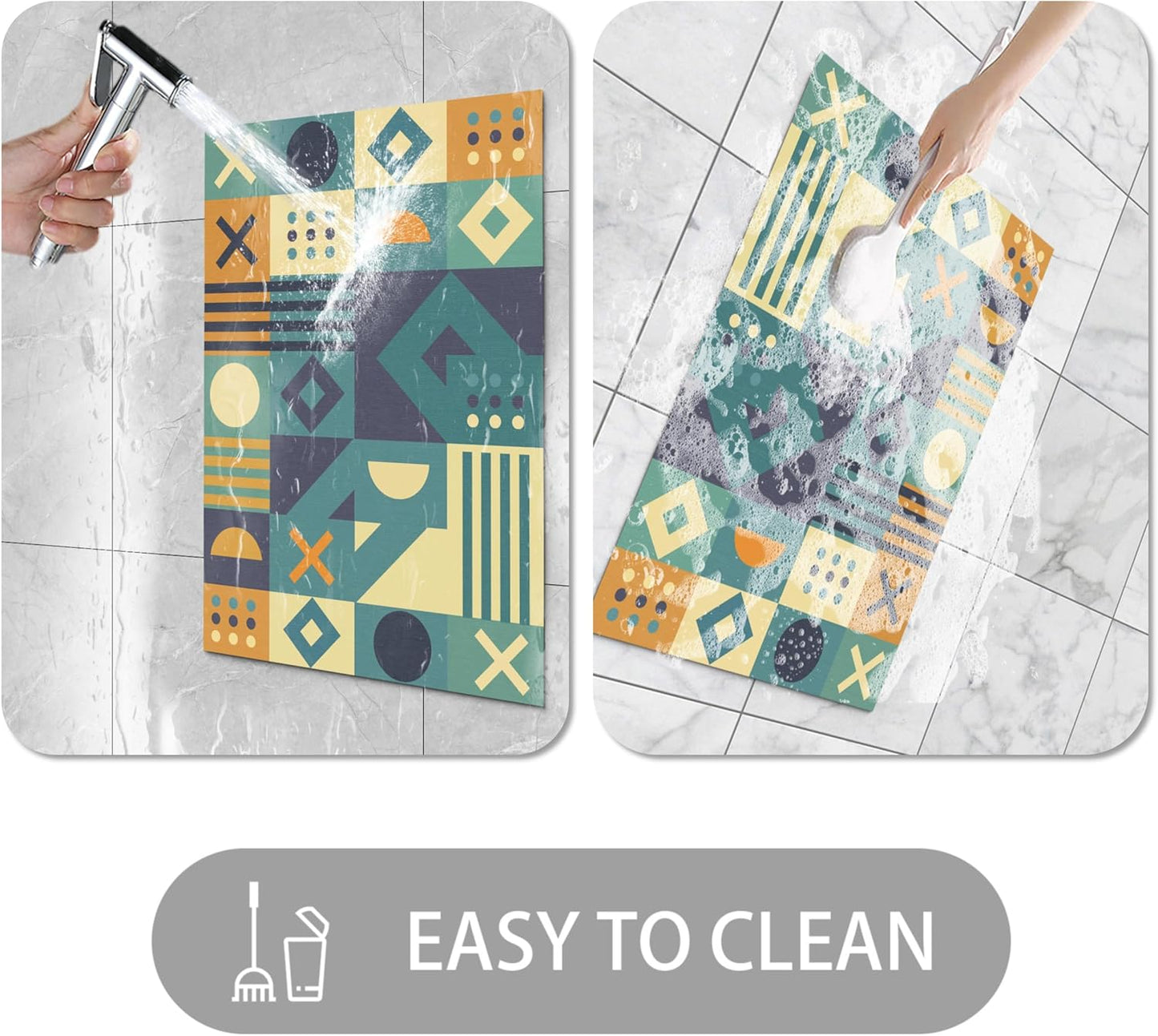 Ultra Thin Door Mat Indoor Entrance, 1/10 in Thin Door Mats for Inside Entry, Non-Slip Rubber Backing Washable Doormat, Fade Resistant, Absorbent, Low Profile Dirt Trapper, 30"X17"