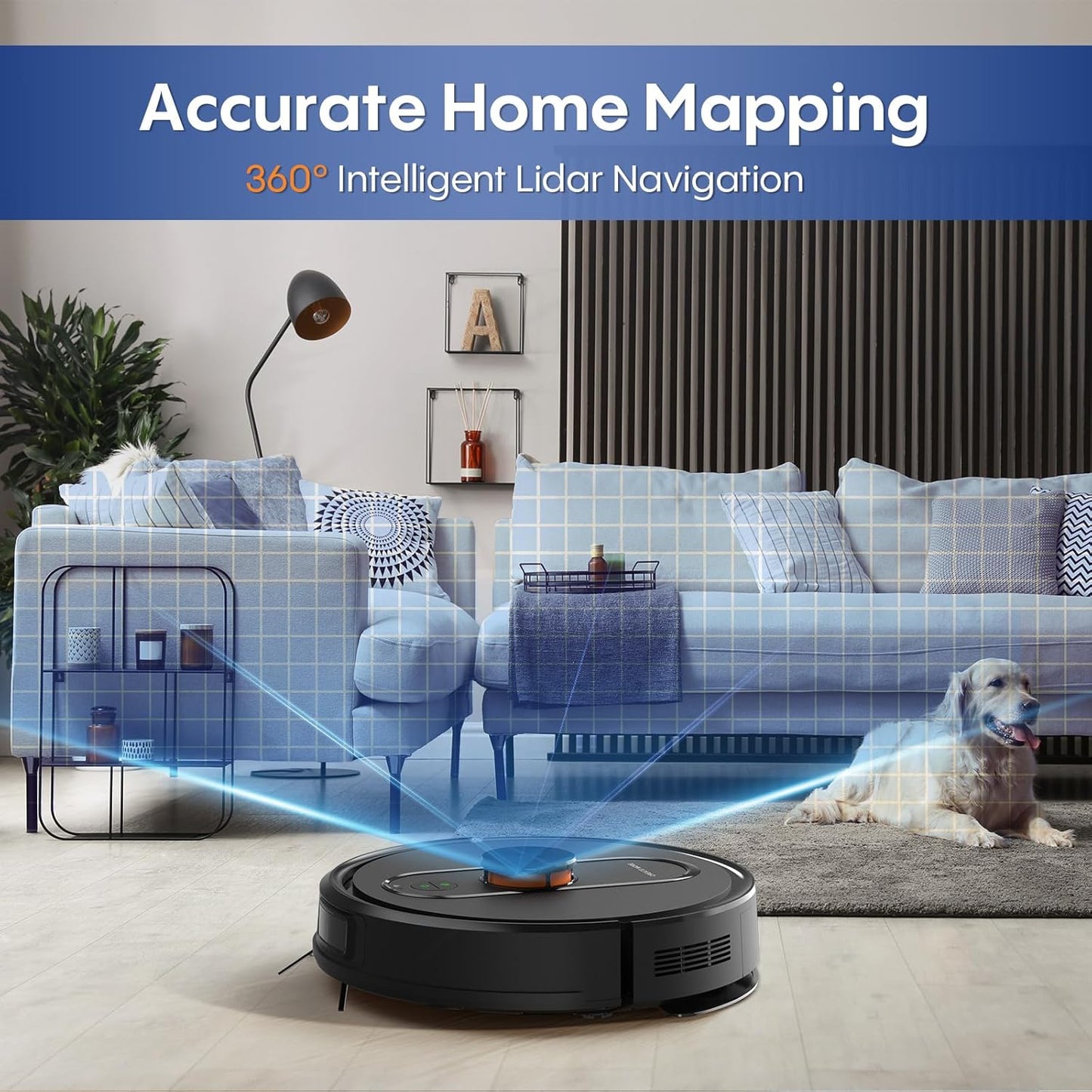 Robot Vacuum and Mop with Self-Emptying, 5000Pa Robot Vacuum Cleaner with LiDAR Navigation, Mapping,60-Day Hands-Free, Wi-Fi/App/Alexa Control, Ideal for Pet, Hard Floors, Carpet