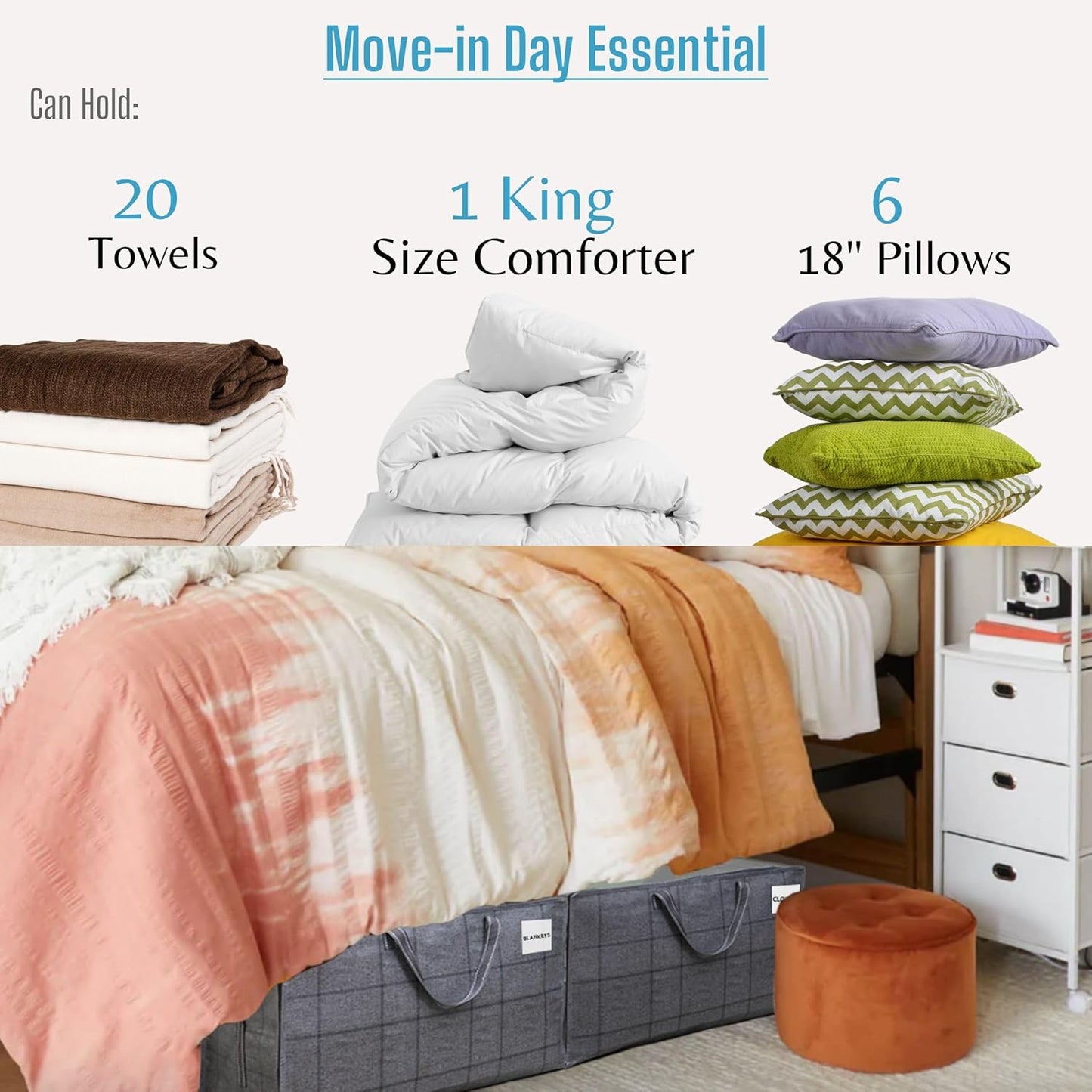 VENO 10 Pack Moving and Storage Bags, Heavy Duty, Alternative to Moving Boxes, Large Packing Totes Supplies for College Dorm Room with Zipper for Clothes, Wide Open Design (Windowpane, 10 Pack)