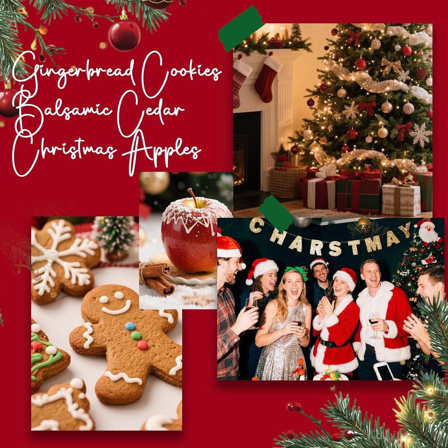 Room Spray, Balsamic Cedar, Apples, Gingerbread Cookies, 3 Pack, Each 4 fl oz, Concentrated Room Spray, Air Freshener for Home, Long-Lasting Odor Eliminator for Bathroom and Office