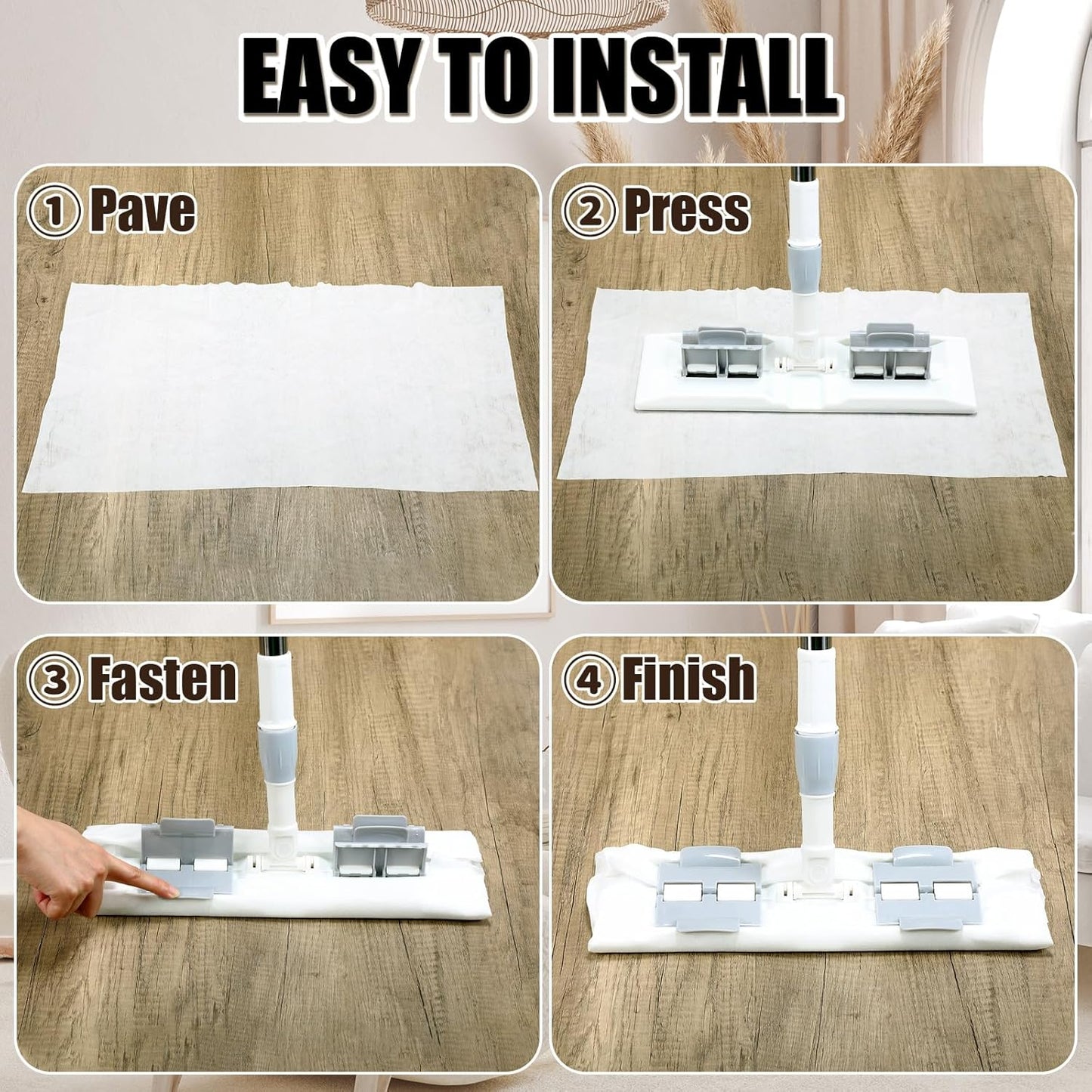 200 Counts Sweeper Wet Mopping Cloths 17.7 x 11.8'' X Large Wet Mop Pads Refills XL Disposable Floor Wipes Duster for Sweeping Scrubbing Cleaning Dry Wood Hardwood Tile