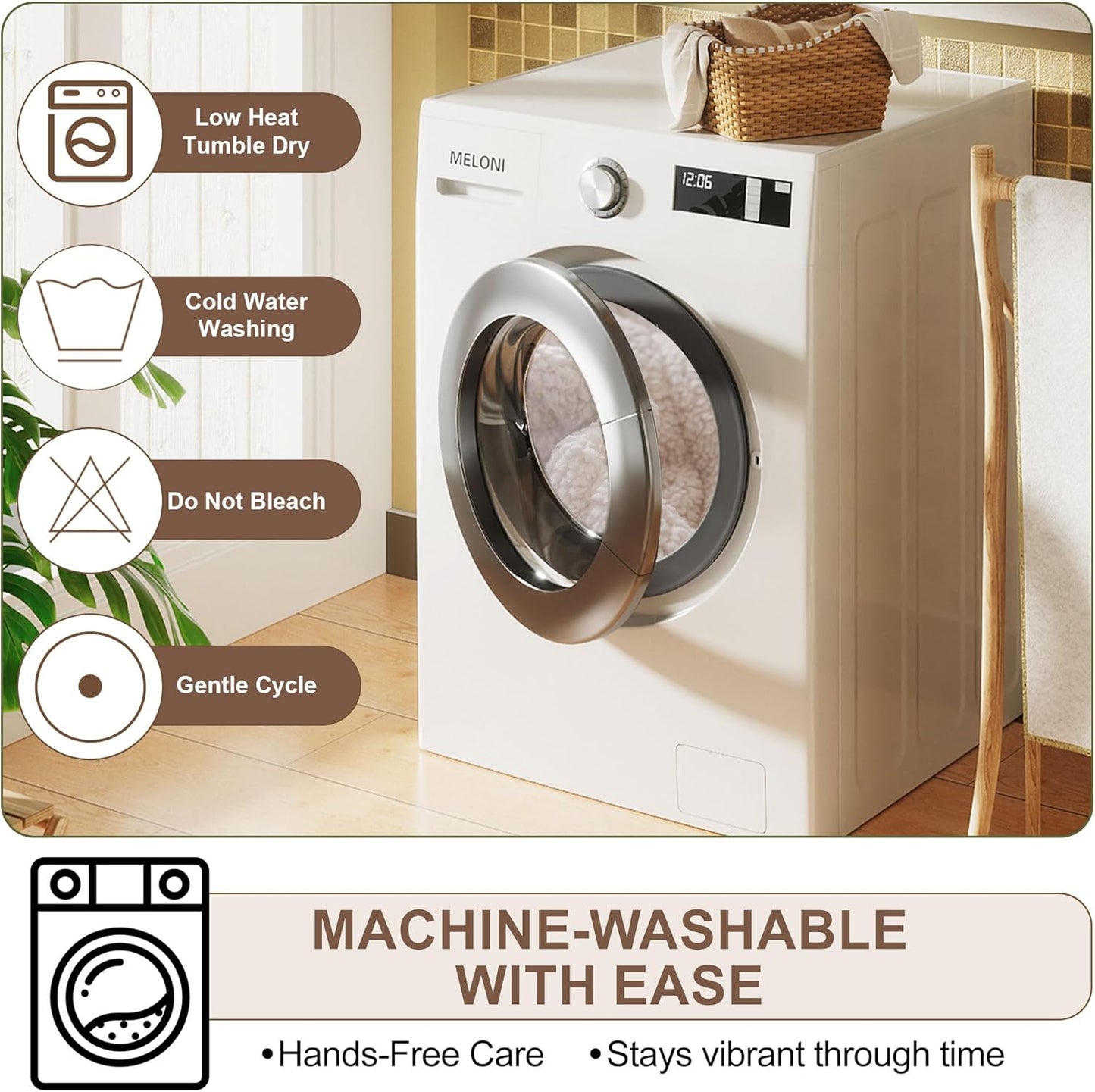 OTOB Couch Cover for Dogs Washable, Non Slip Plush Fuzzy Sofa Covers for 3 Cushion Couch All Seasons, Kids Pet Friendly Soft Cozy Furniture Protector Sofa Slipcovers (Beige, 27.6" x 82.7")