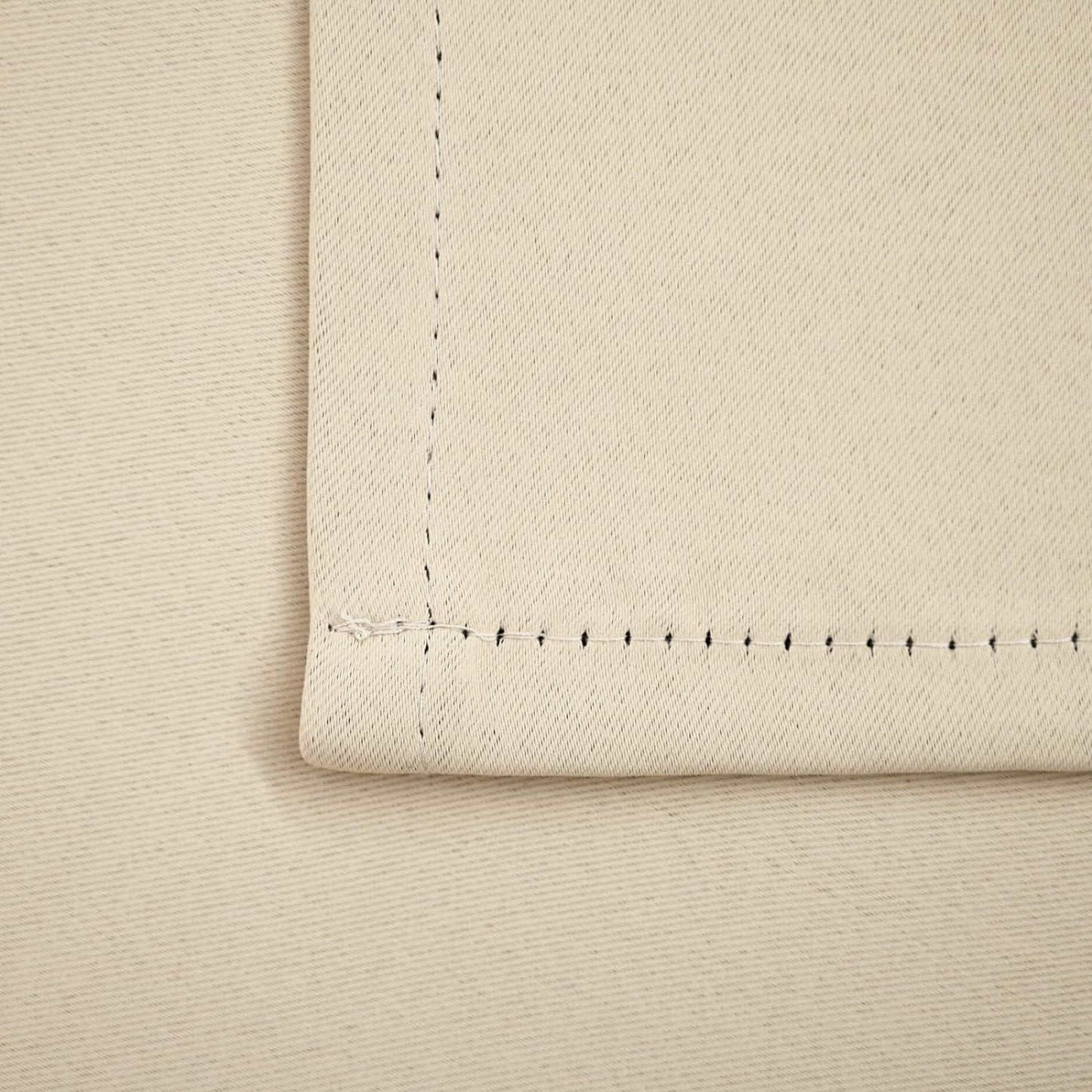 Pickluc Blackout Curtains 45 Inches Long 2 Panels, Room Darkening Tiers with Rod Pocket, Short Black Out Curtain for Small Window, 42" Wide and 45" Length, Set of Two, Ivory