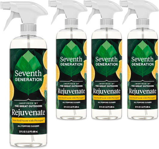 Seventh Generation All Purpose Cleaner Rejuvenating Yuzu Basil, For All Surfaces, 23 fl oz, Pack of 4