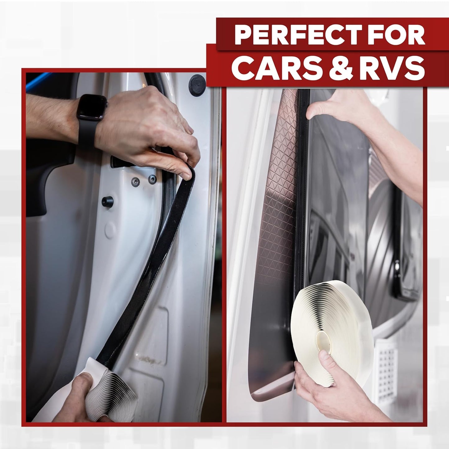 XFasten Butyl Putty Tape, Black, 1/8" x 3/4" x 30' (3-Pack) EDPM Butyl Rubber Sealant, Stretchable Camper Butyl Tape, Pool, Headlight and RV Sealant