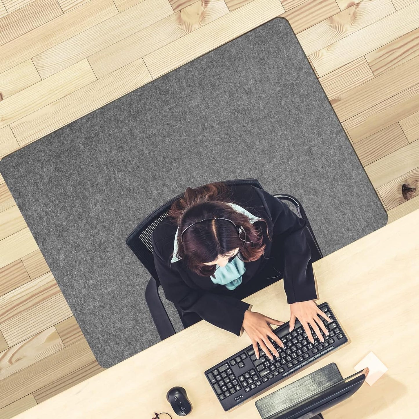 Placoot Desk Chair Mat for Hardwood Floor & Tile 55"x35" Office Chair Mat for Rolling Chairs Large Anti-Slip-Recyclable Material Computer Chair Mat Rug for Office/Home