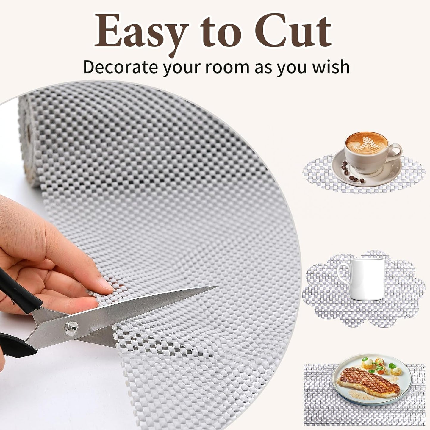 Shelf Liners for Kitchen Cabinets Non Adhesive Shelf Liner Paper Non-Slip Thickened Drawer Liner Easy to Clean for Tool Box Refrigerator Grey 11.8 x 236.2 in