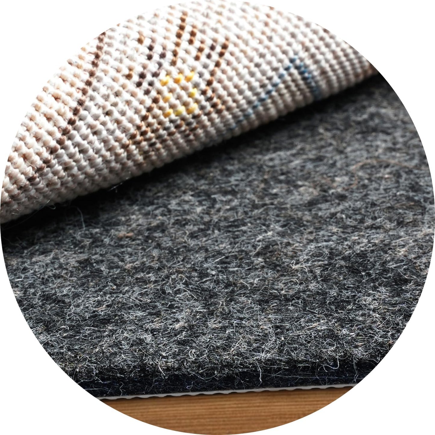 BAGAIL Felt and Natural Rubber Backing Rug Pads 1/4” Thick, Round 6 Ft Non Slip Carpet Gripper Keep Rugs in Place, Under Area Rug Protective Cushioned Pads, Carpet Runners, Hardwood Floors Protection