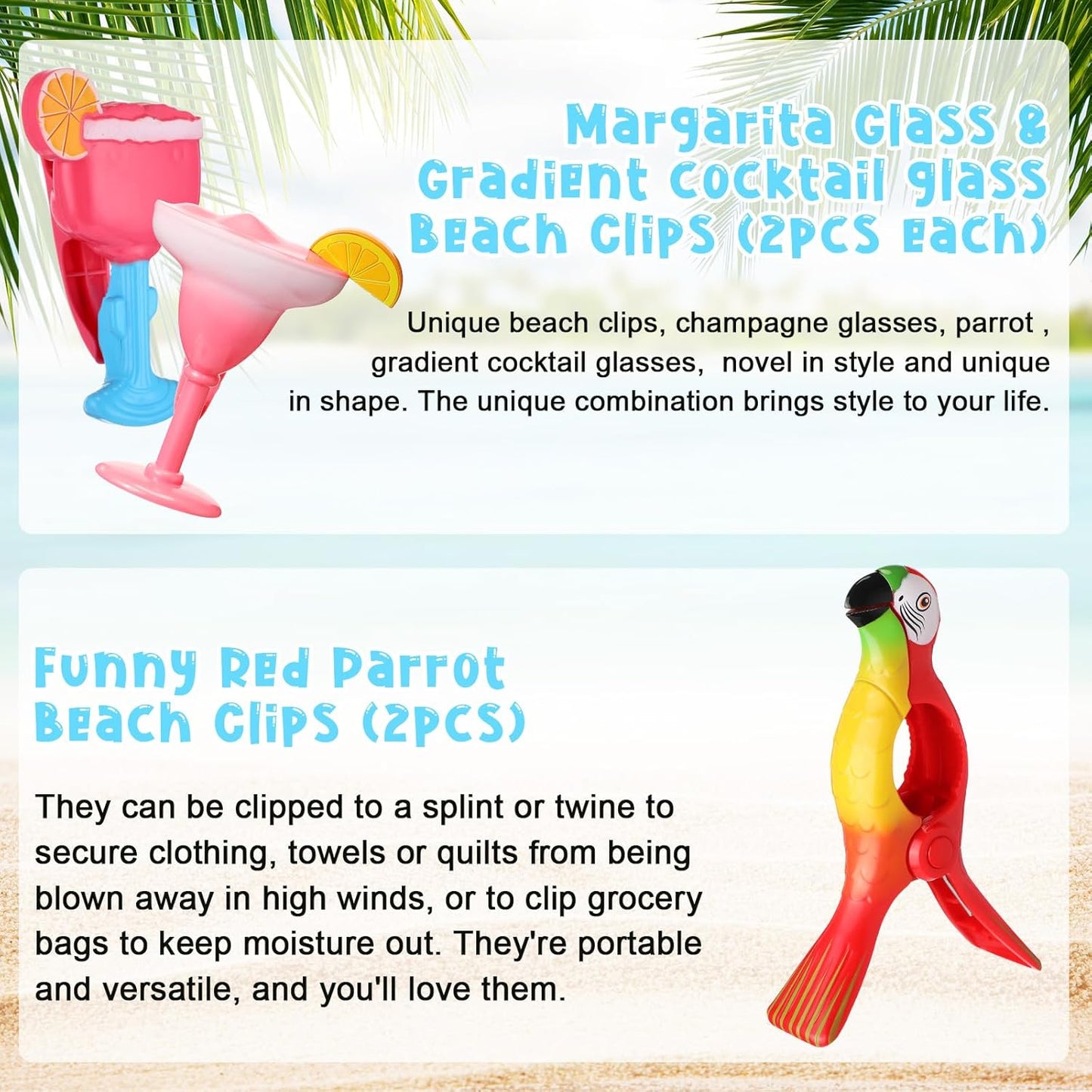 Honoson 12 Pcs Beach Towel Clips Beach Chairs Clips Plastic Swimming Pool Towel Holders Jumbo Size Funny Clothespins for Patio Holiday Pool Blanket Decoration (Vibrant)