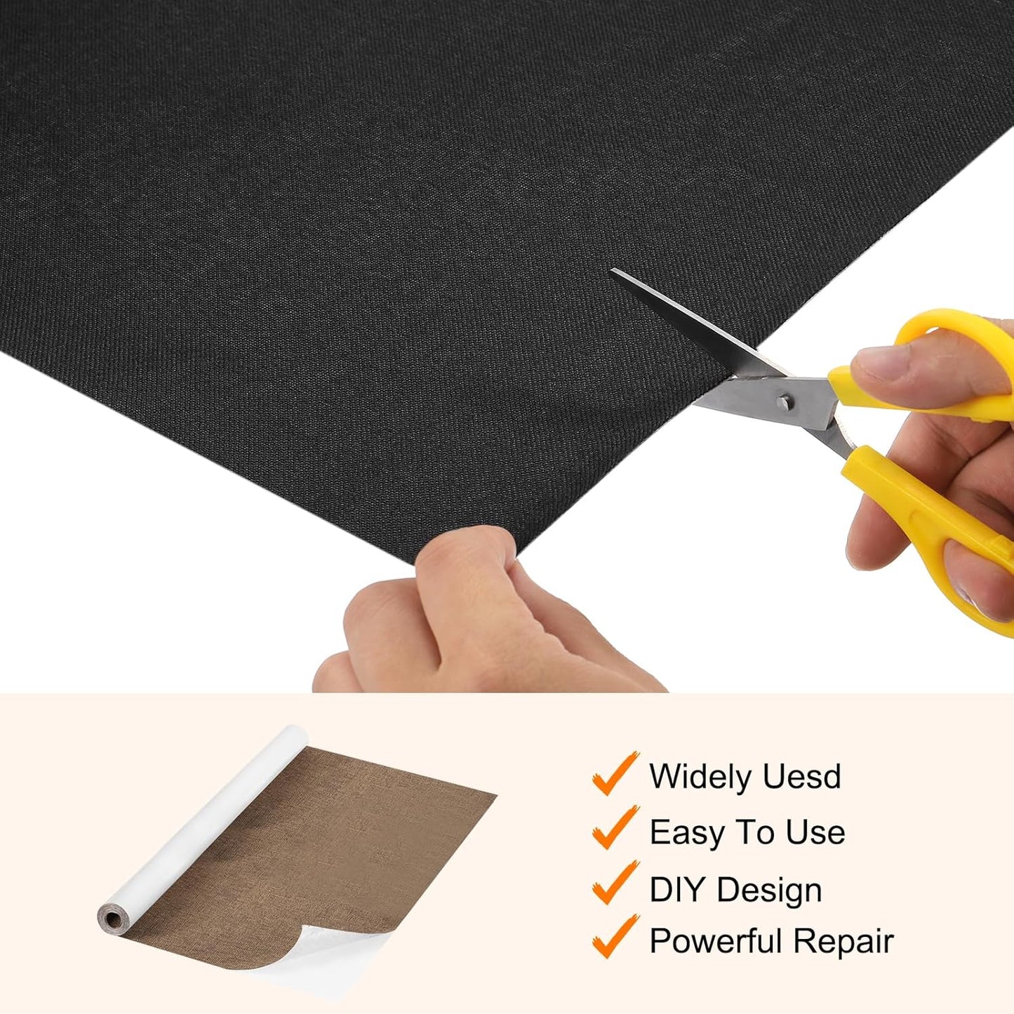 Repair Patches Repair Tape Self-Adhesive DIY Repair Patch Linen Gear Patch for Sofa, Furniture, Chair, Clothing,Tents,35x79 Inch,Brown
