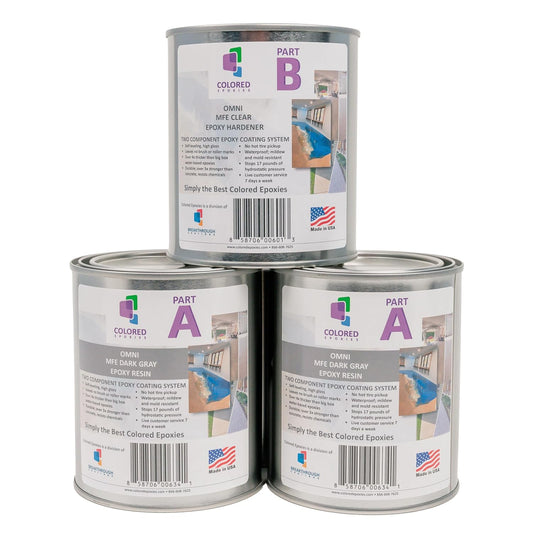 Coloredepoxies 10007 Dark Gray Epoxy Resin Coating Made with Beautiful and Vibrant Pigments, 100% solids, For Garage Floors, Basements, Concrete and Plywood. 3 Quart Kit