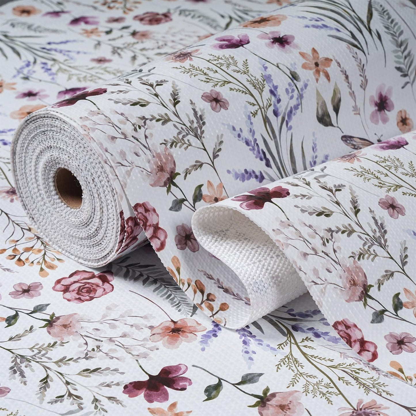 Shelf and Drawer Liner for Kitchen Cabinets, Non-Adhesive and Strong Non-Slip Floral Shelf Cabinet Drawer Liners for Kitchen, Waterproof Cupboard Liners,Easy to Clean,12IN x 10FT