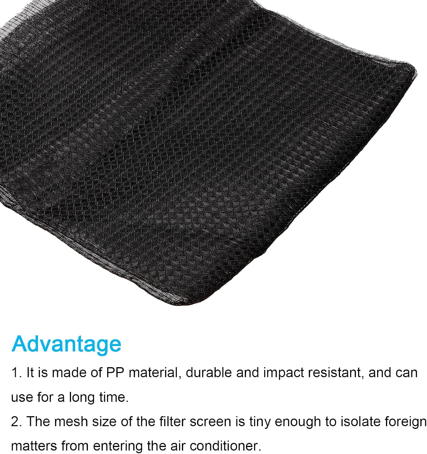 PATIKIL 47.2" x 23.6" Air Conditioner Air Filter Material, 2 Pack Plastic Dustproof Filtering Mesh Screen Replacement for Air Conditioning, Black
