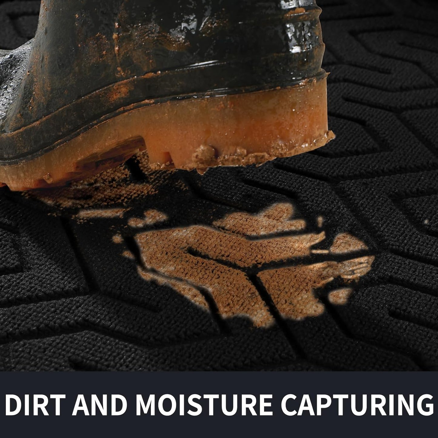 Yimobra Front Door Mat Outside Entrance 29.5x17, Waterproof Heavy Duty Outdoor Mats for Front Door, Non Slip Rubber Entry Mat for Garage Patio, Black