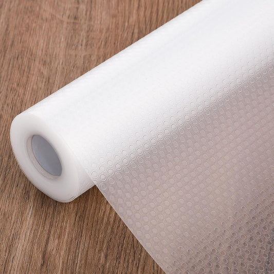 Kitchen Cabinet Liners for Shelves, 17.7" W x 197" L x 0.03" T, Non Adhesive Shelf Liner, Non Slip for Home and Kitchen Cabinets, Drawer, Refrigerator, Dresser, Cupboard, RV (Polka Dot)