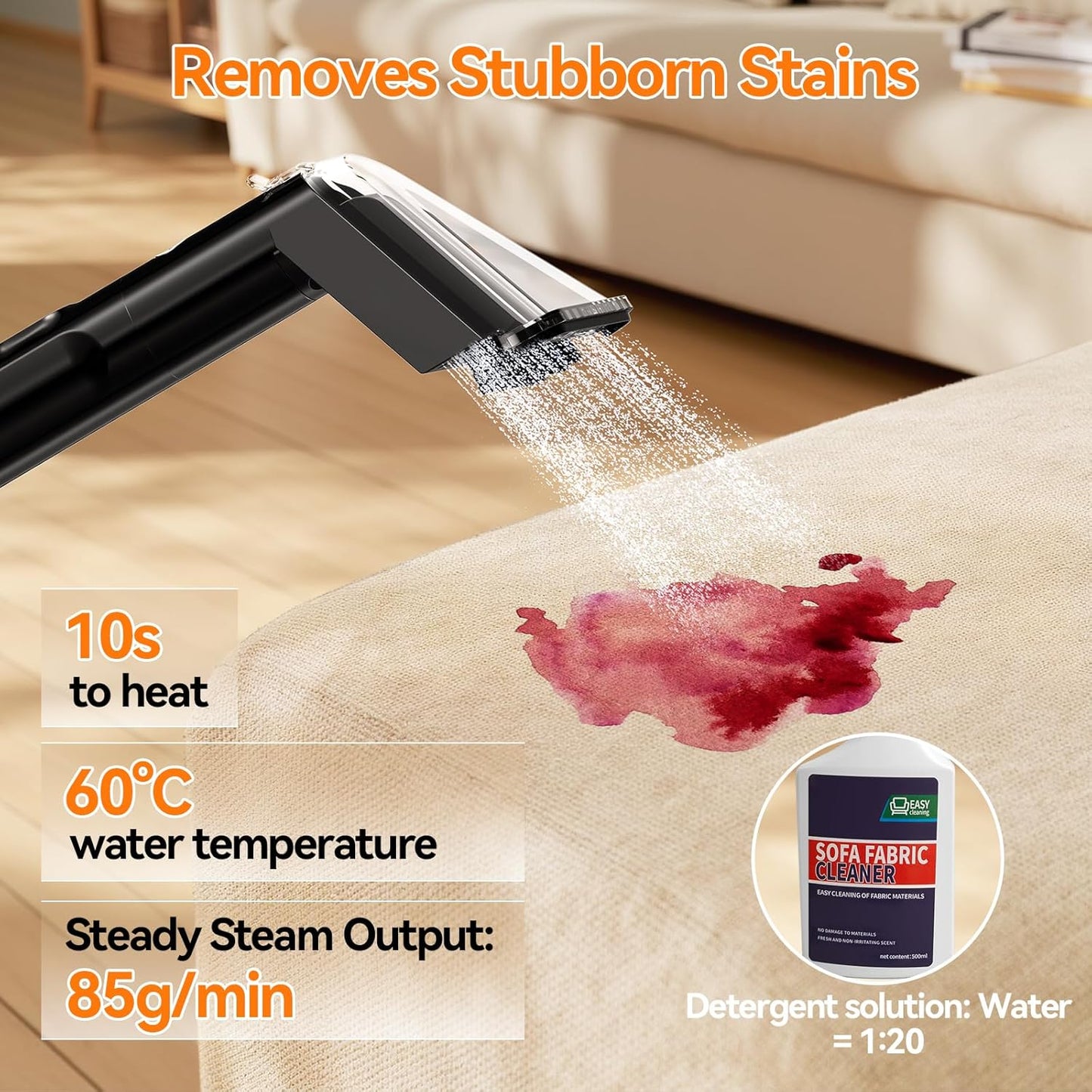 Portable Carpet and Upholstery Spot Cleaner Machine, Instant Heating Carpet Cleaner Machine With 5 Cleaning Modes, 13Kpa Powerful Scution Stain Remover Deep Cleaner for Pets, Area Rugs, Sofa, Seat