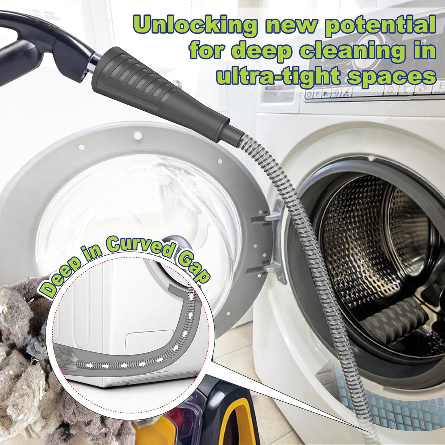 Sealegend Dryer Vent Cleaner Kit Dryer Lint Vacuum Attachment Lint Remover, Dryer Vent Vacuum Hose With Brush, Black