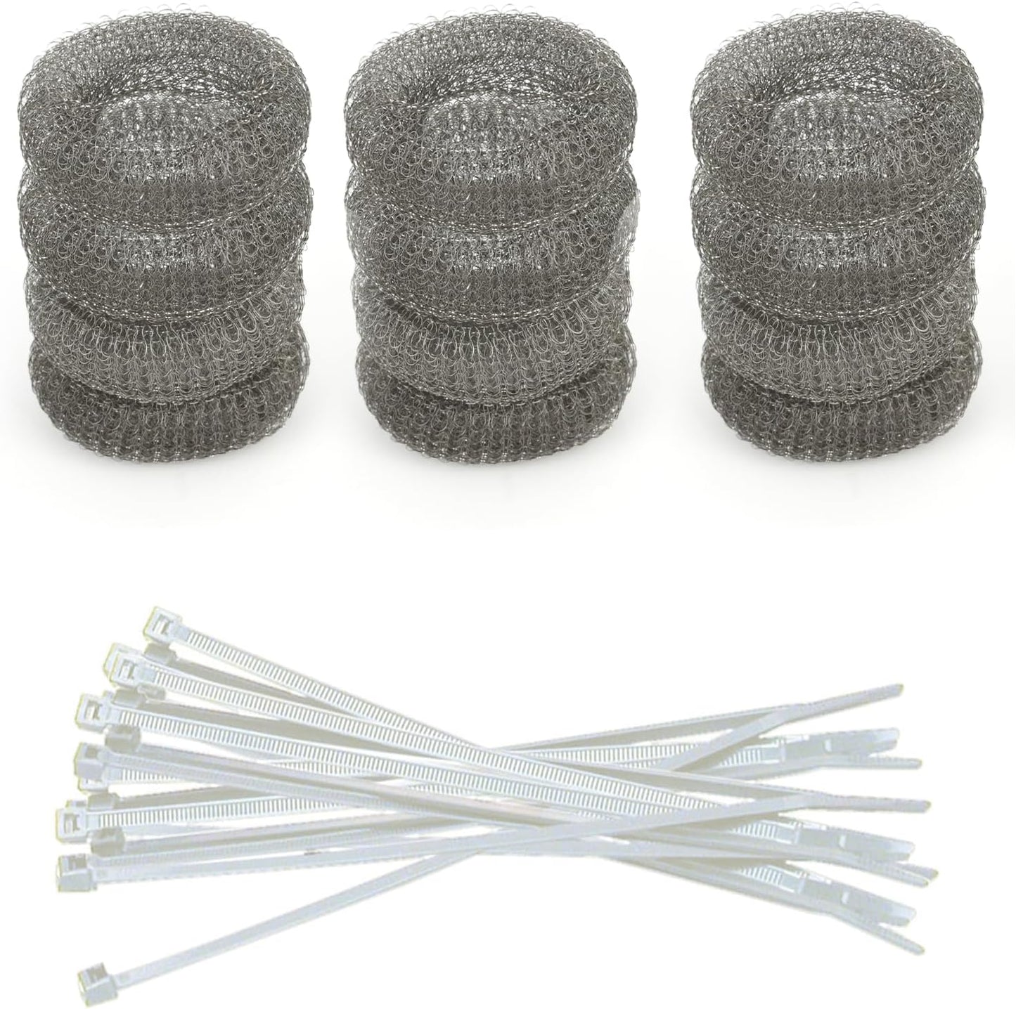 Washing Machine Lint Trap – Stainless Steel Hose Filter, Mesh Drain Catcher, Washer Sock Lint Remover, Rust-Free Snare Laundry Filter with Nylon Cable Ties, 29cmx6.5cm – 12-Pack