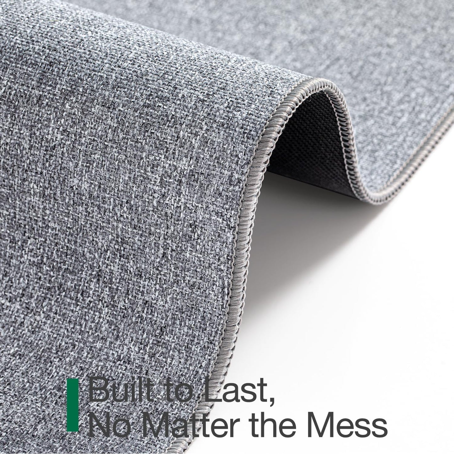 LUMI Ultra Thin Door Mat for Entryway, Low Profile Non Slip Rubber Backing Indoor Doormat, Easy Clean Welcome Entrance Mat for Inside House, Patio, Light Grey 20"x32"