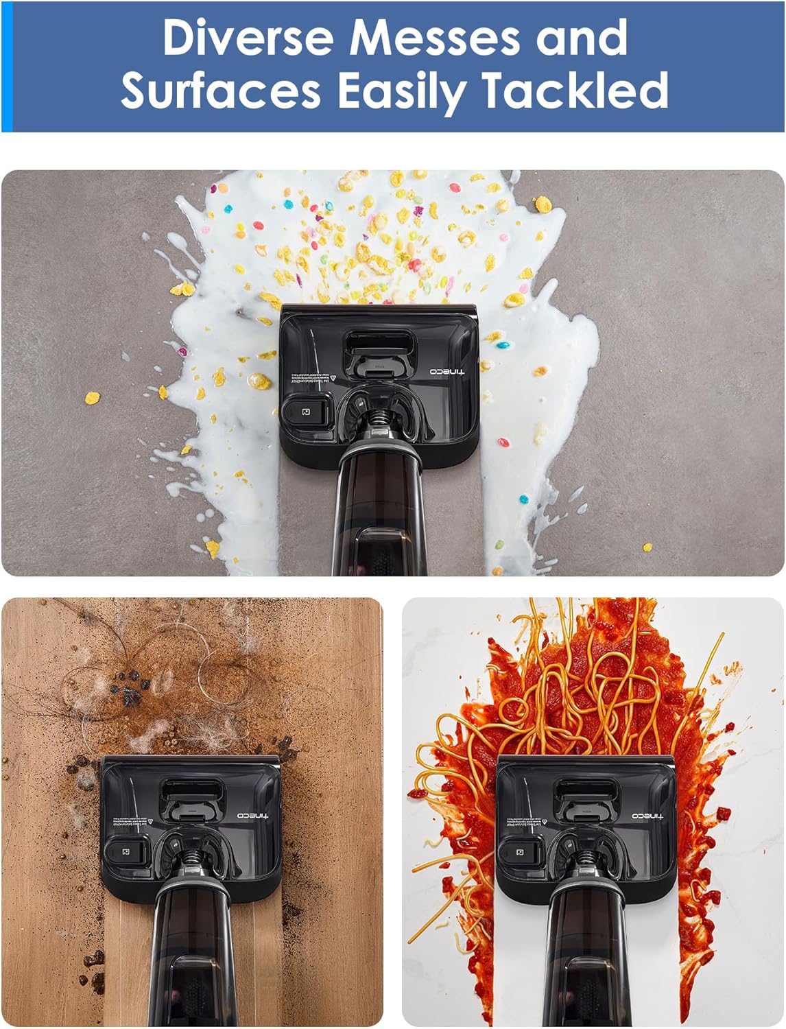 Tineco Floor ONE i6 Stretch Wet Dry Vacuum Cleaner, Vacuum & Mop All in One, 20kpa Powerful Suction, Up to 40 Minutes Runtime, 180° Lay-Flat, Anti-Tangle Design, Full-Path Self-Cleaning&185℉ Flashdry