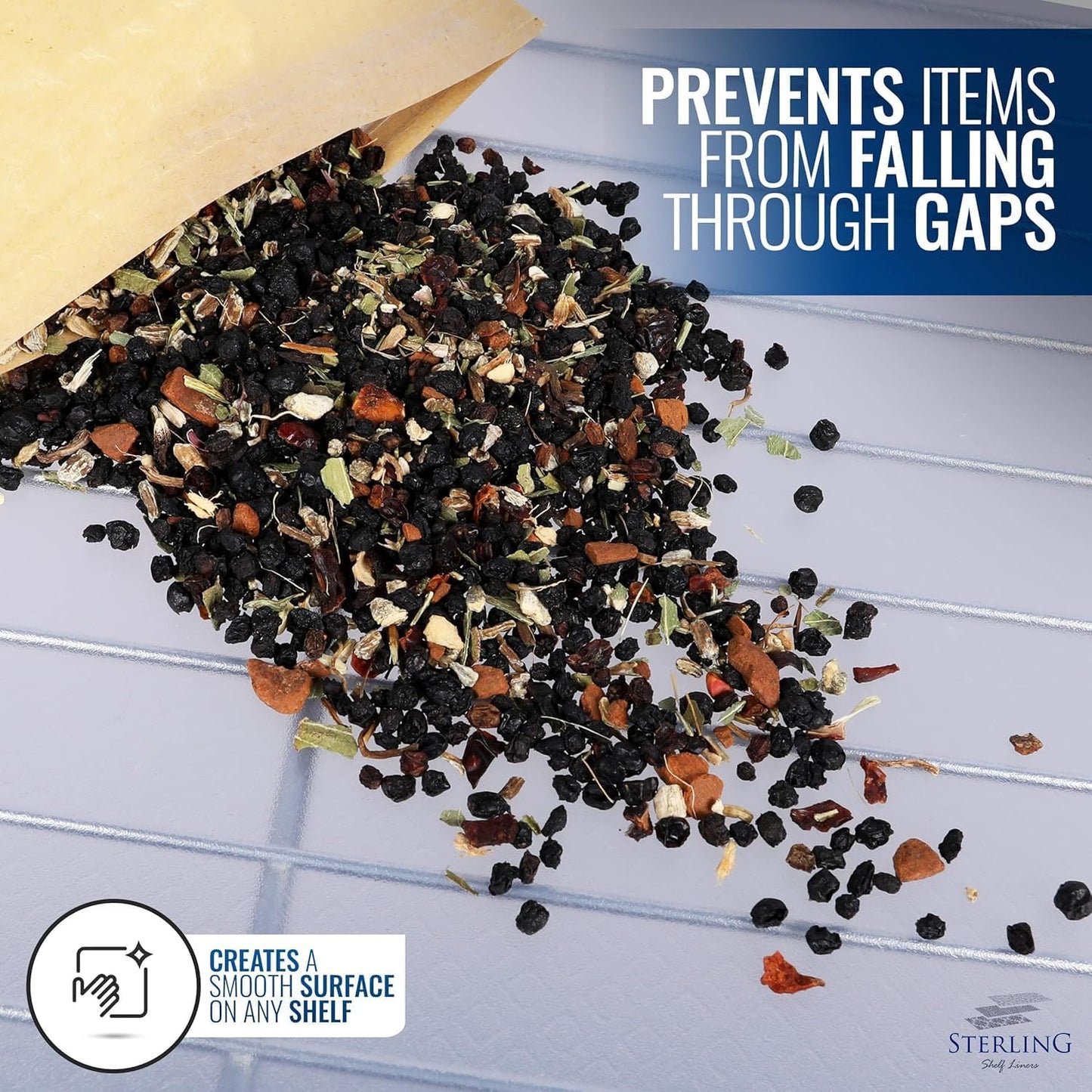 Sterling Shelf Liners for Wire Shelf System: Set of 5 in Graphite: 16 x 36 inch: Plastic Wire Shelving Mats