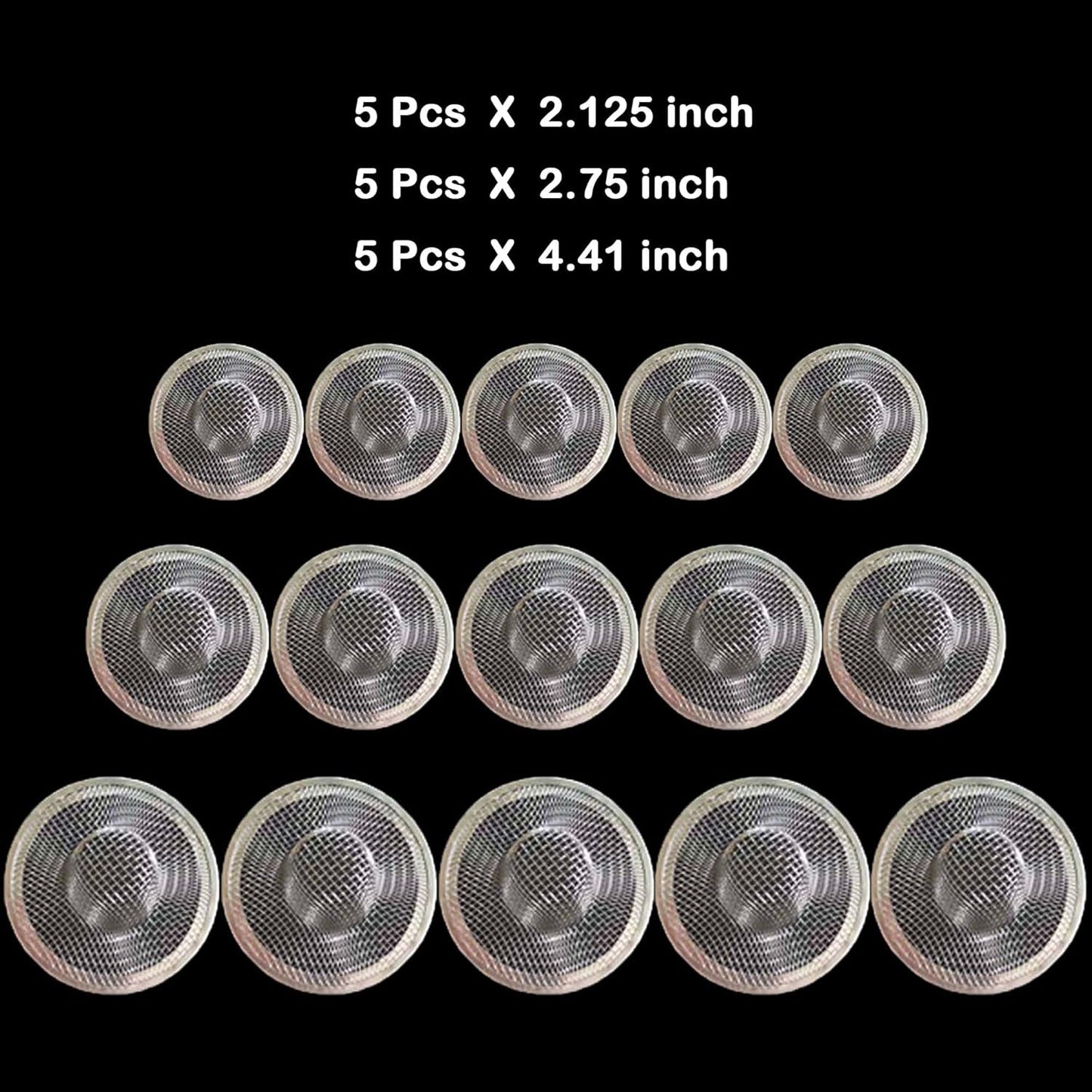 Bathroom Mesh Sink Drain Strainer Screen, 15PCS Drain Mesh Basket Cover Stainless Steel Slop Basket Filter Trap Tub Drain Screen Hair Catcher for Shower Utility Drain (2.125''&2.75"&4.41'')