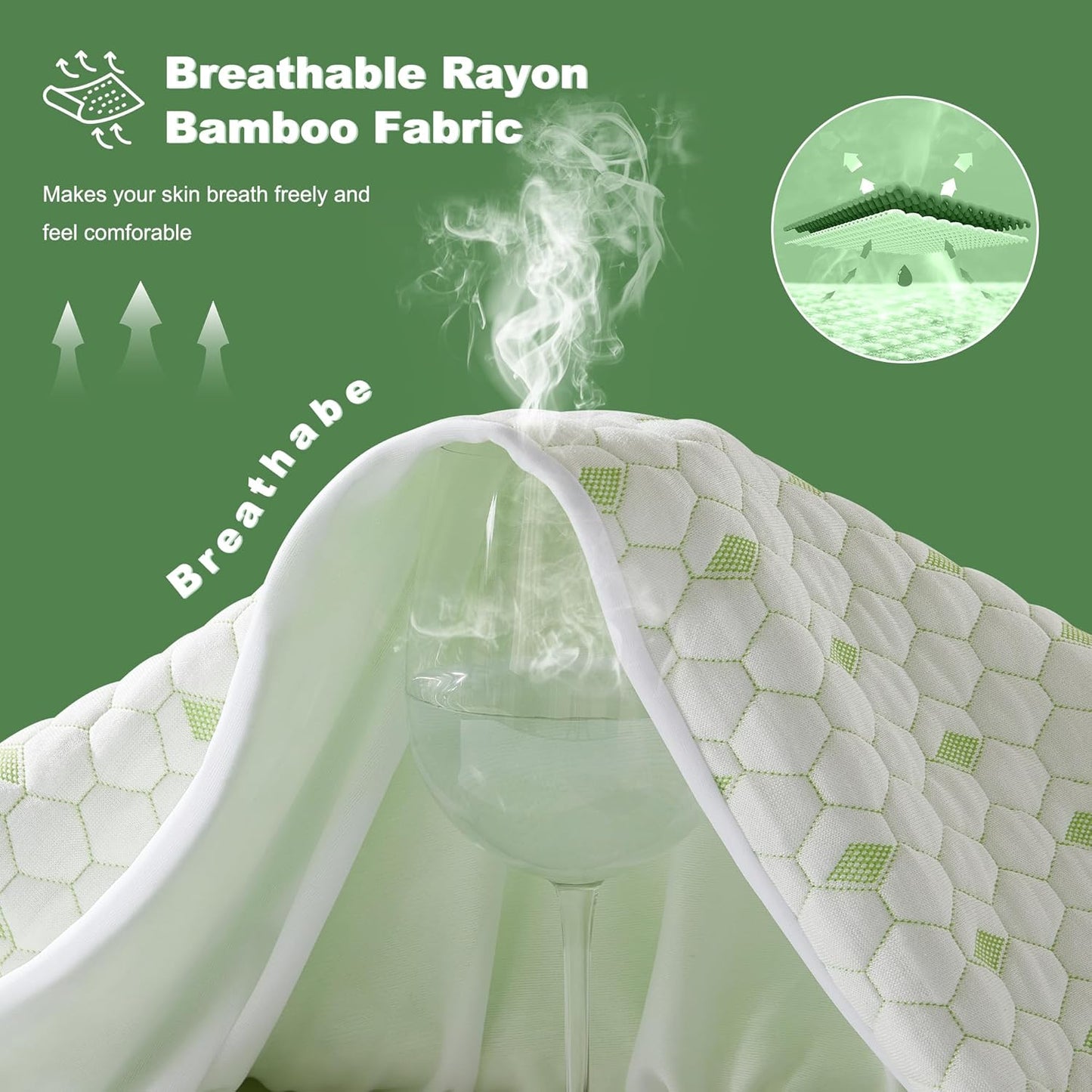 Waterproof Mattress Protector, Twin XL Size Mattress Pad Fitted 6-15" Deep Pocket, 3D Air Fabric Breathable Bed Mattress Cover Noiseless Washable for College Dorm