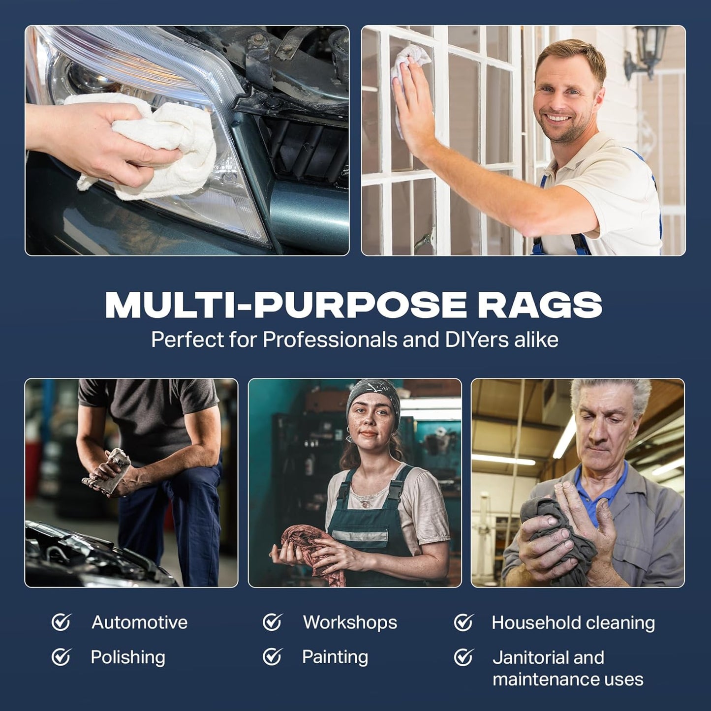 Angel-in-Armor Colored T-Shirt Rags – 5lb Box of Recycled Cotton Knit Shop Rags – Low Lint Cleaning Cloths for Mechanics, Oil Changes, Industrial and Commercial Use