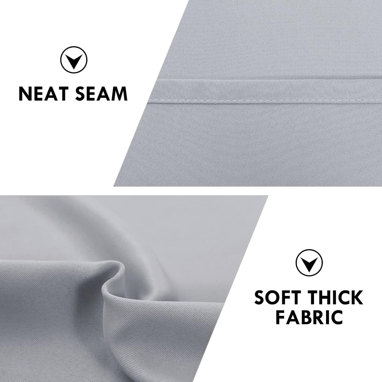 DWCN Silver Grey Blackout Curtains for Bedroom, Thermal Insulated Energy Saving Room Darkening Curtains for Living Room (W60 x L84 inch, Set of 2 Panels, Top of Rod Pocket)