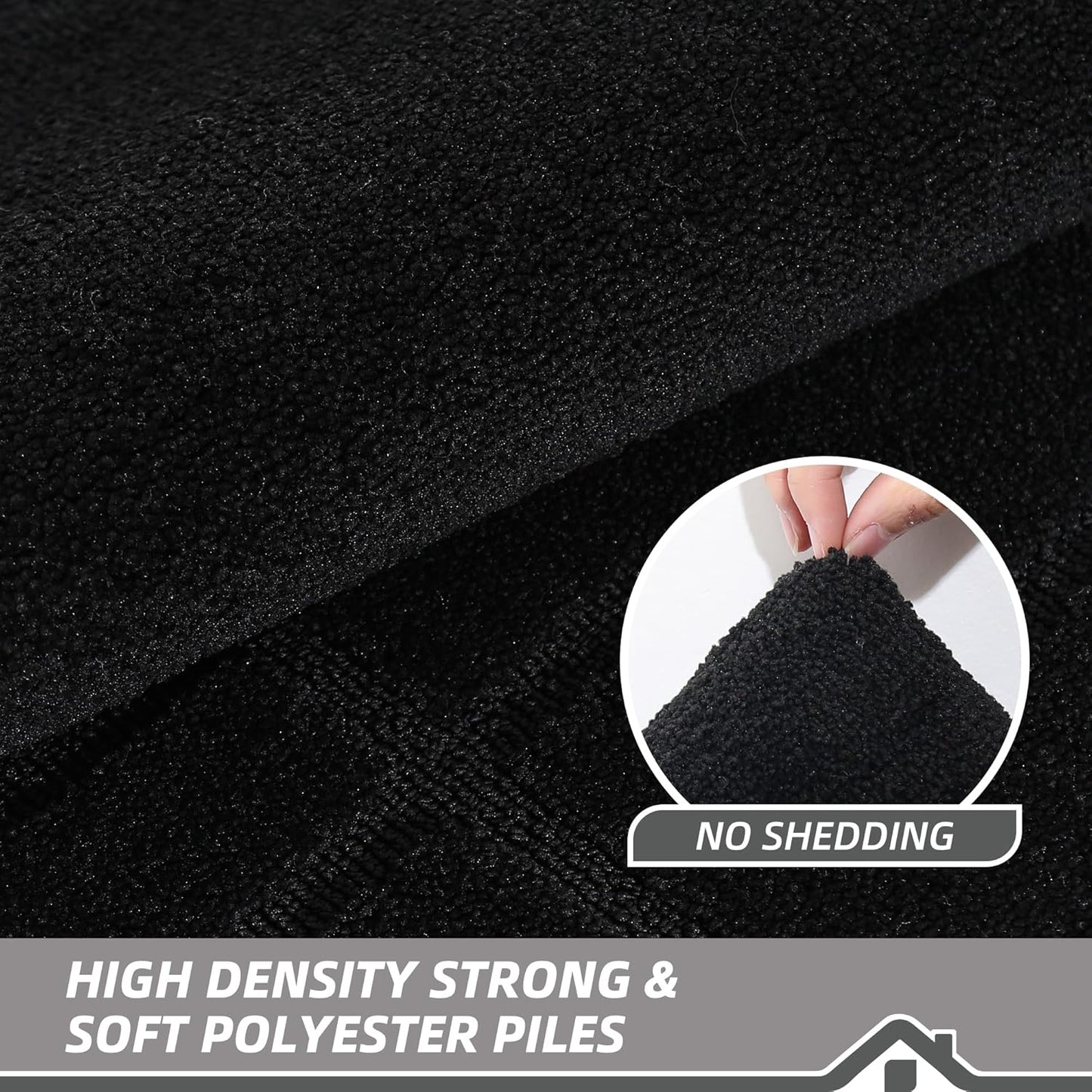 BEQHAUSE Door Mat 24" x 36", Non-Slip Door Mats Indoor Entryway Rugs Washable Low-Profile Absorbent and Stain Resist Floor Mats, Dog Door Mat for Front Back Door, Muddy Wet Shoes & Paws, Black