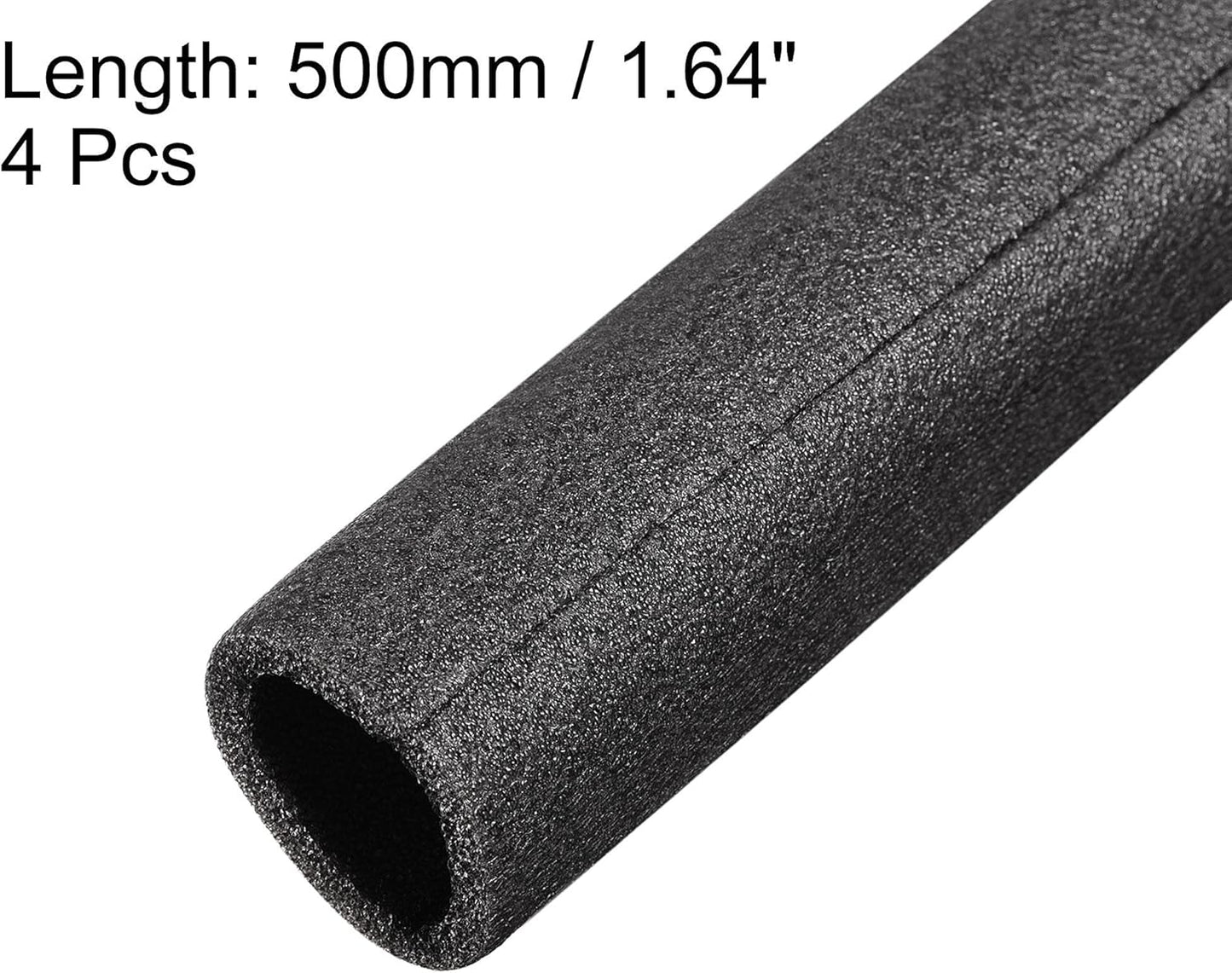 uxcell Foam Tube 1.64 Ft Length 1.17in ID 1.56in OD Hollow Pipe Cover for Protecting Pipes and Heat Preservation Black 4 Pack