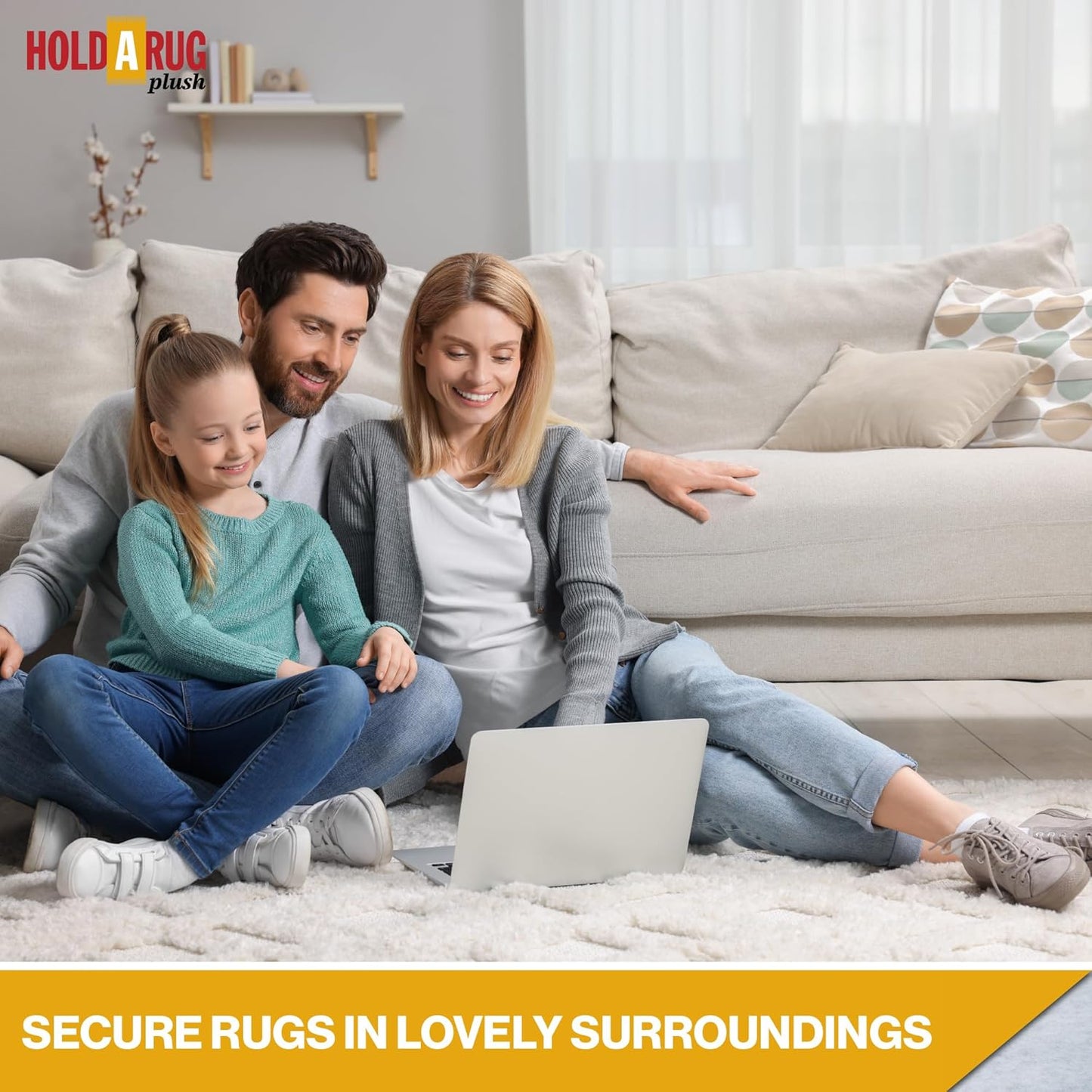 Hold-a-Rug Plush 6' Round Nonskid, Nonslip Rug Pad,Reversible Gripper, ¼ Thick, Safe for All Floors and Carpet, Keep Area Rugs Secure