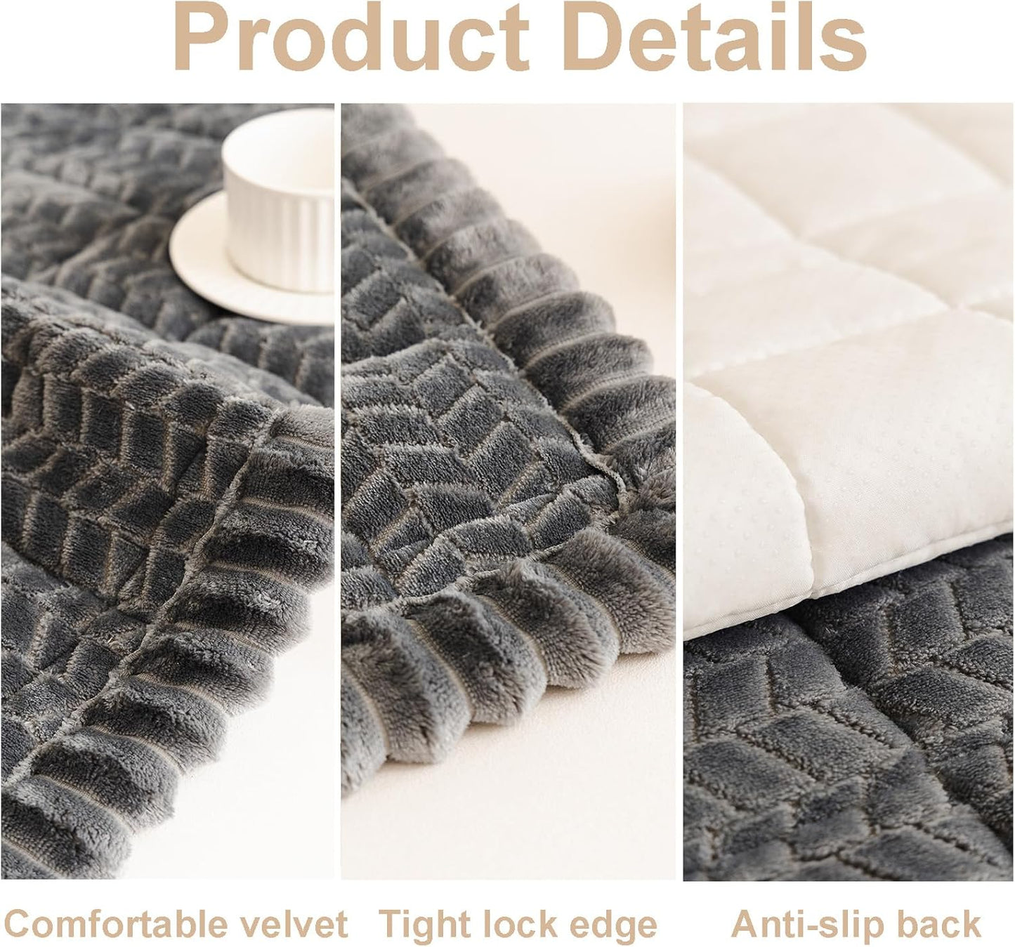 Mivnue Pet Couch Cover Protector Sofa Covers for Pets Washable Non Slip Couches and Sofas Dog Mat (Dark Grey, 27.6" x 59.1")