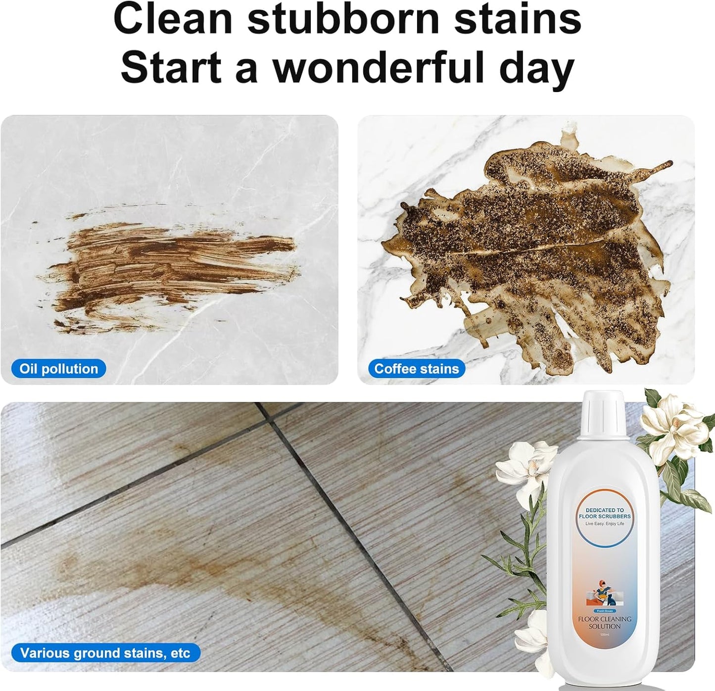 Floor Cleaning Solution Compatible With Tineco , Deep Cleans for Multiple Hard Floors, Suitable With All Robot Vacuums with Mopping and Cordless Wet/Dry Vacuum Mop Cleaner (Fresh Ocean 1 Bottle)