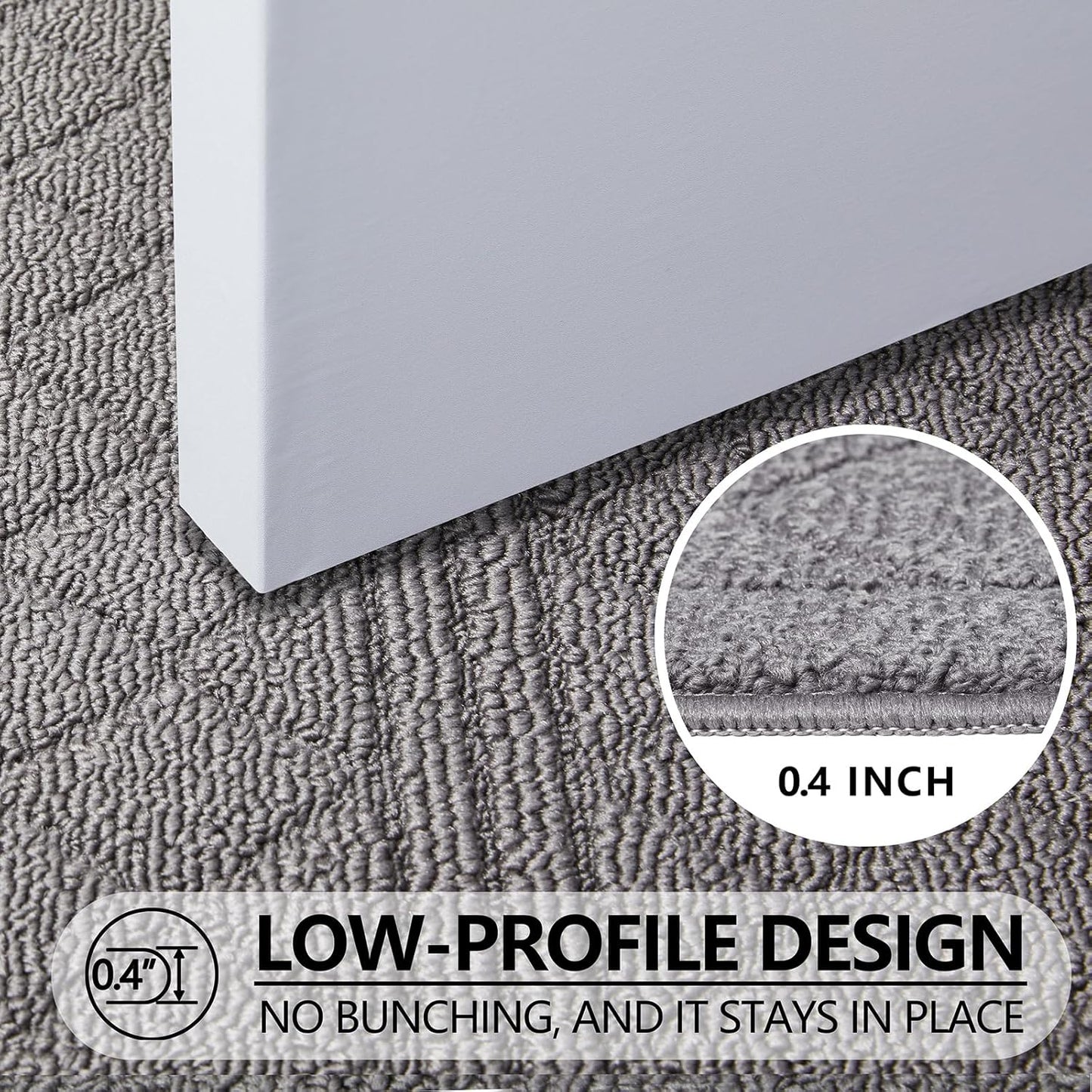 REFETONE Indoor Doormat, Front Back Door Mat 32"x40" Absorbent Rubber Backing Non Slip Door Mats, Low-Profile Resist Dirt Rugs, Machine Washable Door Rug Inside Floor Mat for Entryway, Light Grey