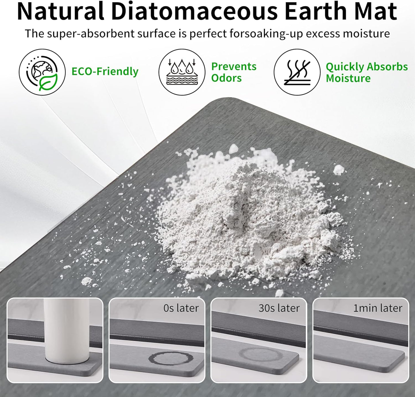 Sink Caddy, Kitchen Sink Organizer with Sponge Holder and Stone Drying Mat, Quick Drying, Stainless Steel Kitchen Caddy Organizer for Sponges, Brushes & Soap