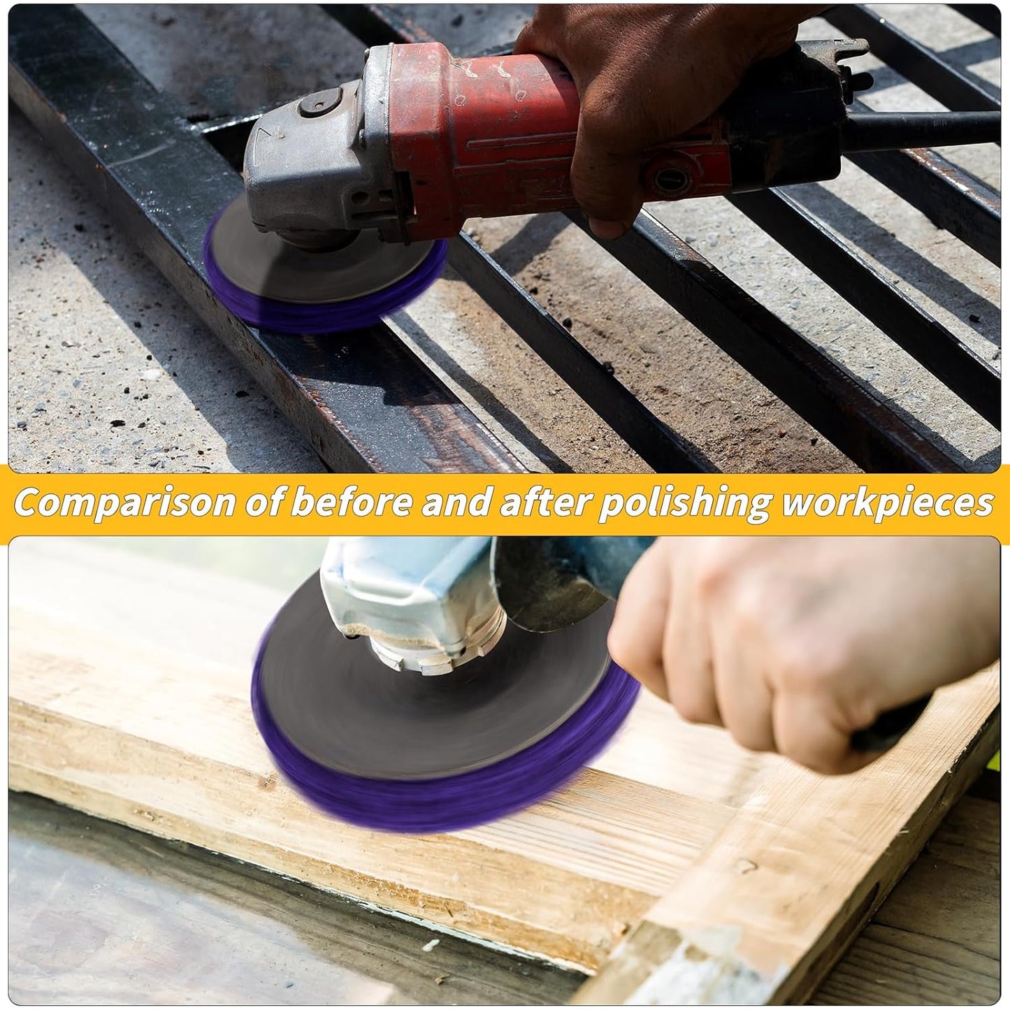 20 Pcs 4" x 5/8" Strip Discs Bulk, Paint Stripping and Rust Removal Wheels for Angle Grinders, Abrasive Grinding Discs for Metal, Wood, and Fiberglass, Purple