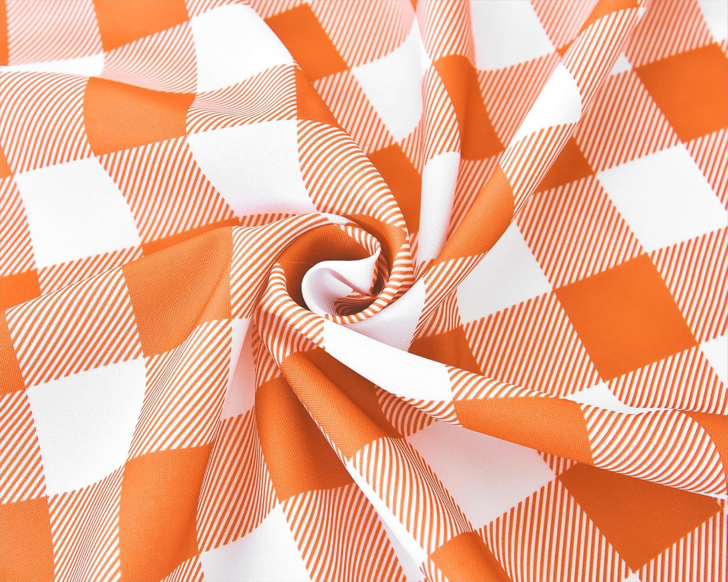 Waterproof Plaid Tablecloth Fabric - Round 58 Inch Classic Gingham Checker Table Cloth for Indoor/Outdoor Use - Buffalo Table Cover for Picnics, BBQs, and Parties