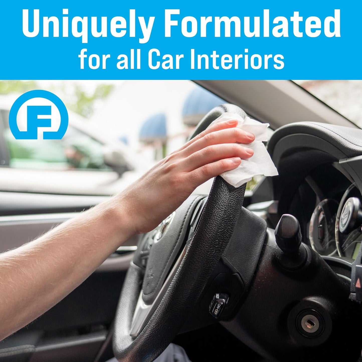 Fortress Car Interior Wipes with Microfiber Cloth (25 ct, Pack of 24) for Car Interior Cleaning, Dashboard, Seats, Detailing, and Steering Wheel [Travel Size] Skin-Safe Car Interior Cleaner Supplies