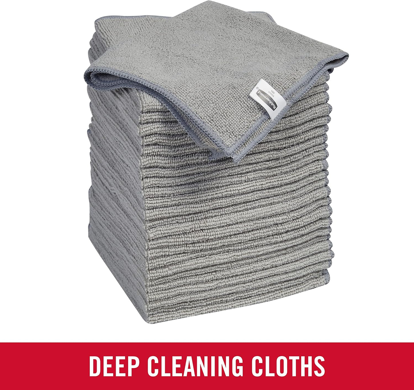 Rubbermaid All Purpose Microfiber Cleaning Cloth Towels, 50 Pack, 12"x12", Non-Scratch, Reusable/Washable for Cleaning/Wiping/Polishing for Home/Kitchen/Car