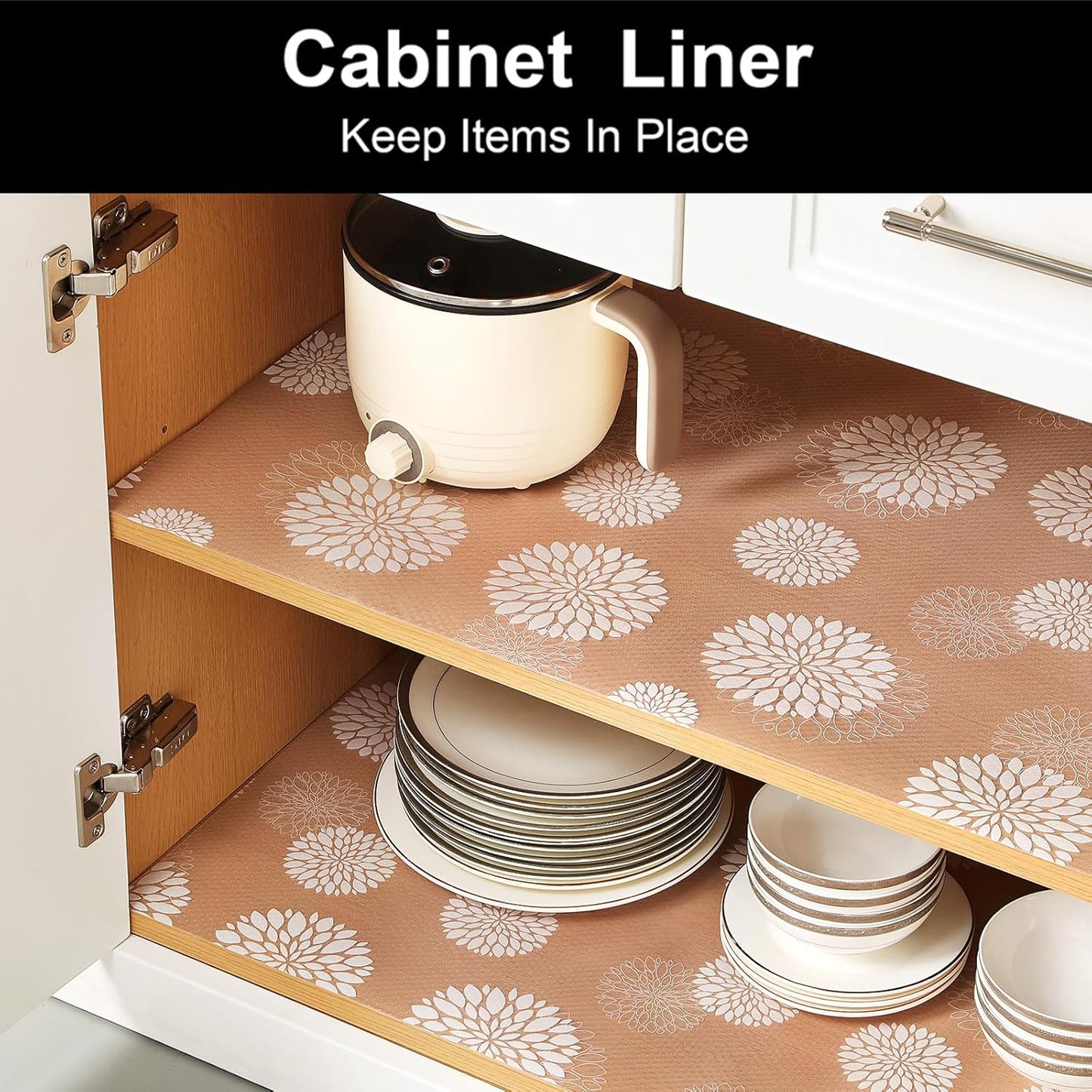 Cooyes Shelf Paper for Kitchen Cabinets Non Adhesive, Waterproof & Oil-Proof Kitchen Drawer Liner for Refrigerator Drawer Fridge Cupboard (23.6 Inch W x 354 Inch L)