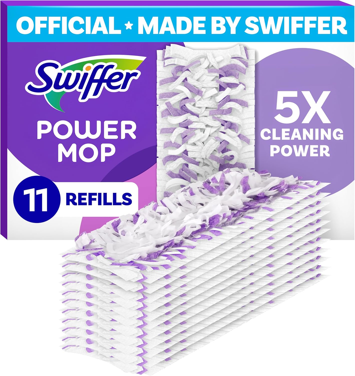 Swiffer PowerMop Multi-Surface Mopping Pad Refills, Made by Swiffer, for Floor Cleaning, 11 Count