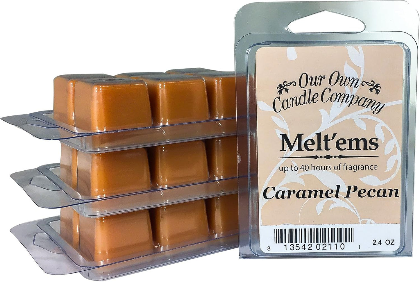 Our Own Candle Company Premium Wax Melt, Carmel Pecan, 6 Cubes, 2.4 oz (4 Pack)